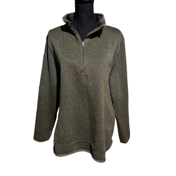 Eddie Bauer Green Quarter Zip Knit Pullover Sweater Women's Plus 2XL - Picture 1 of 8